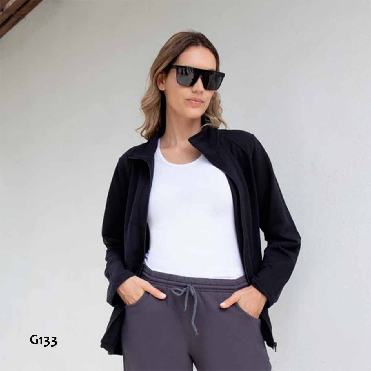 BP - G133 - Campera básica de moletón con cierre