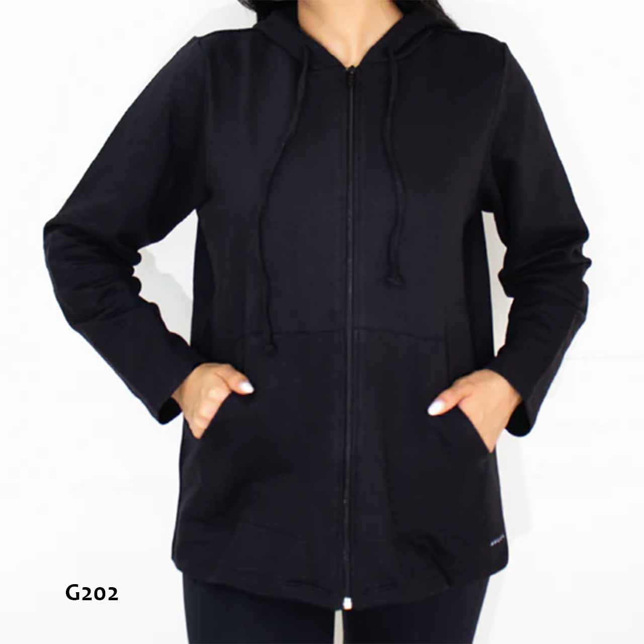 BP - G202 - Campera de moletón con bolsillo de RIB y capucha