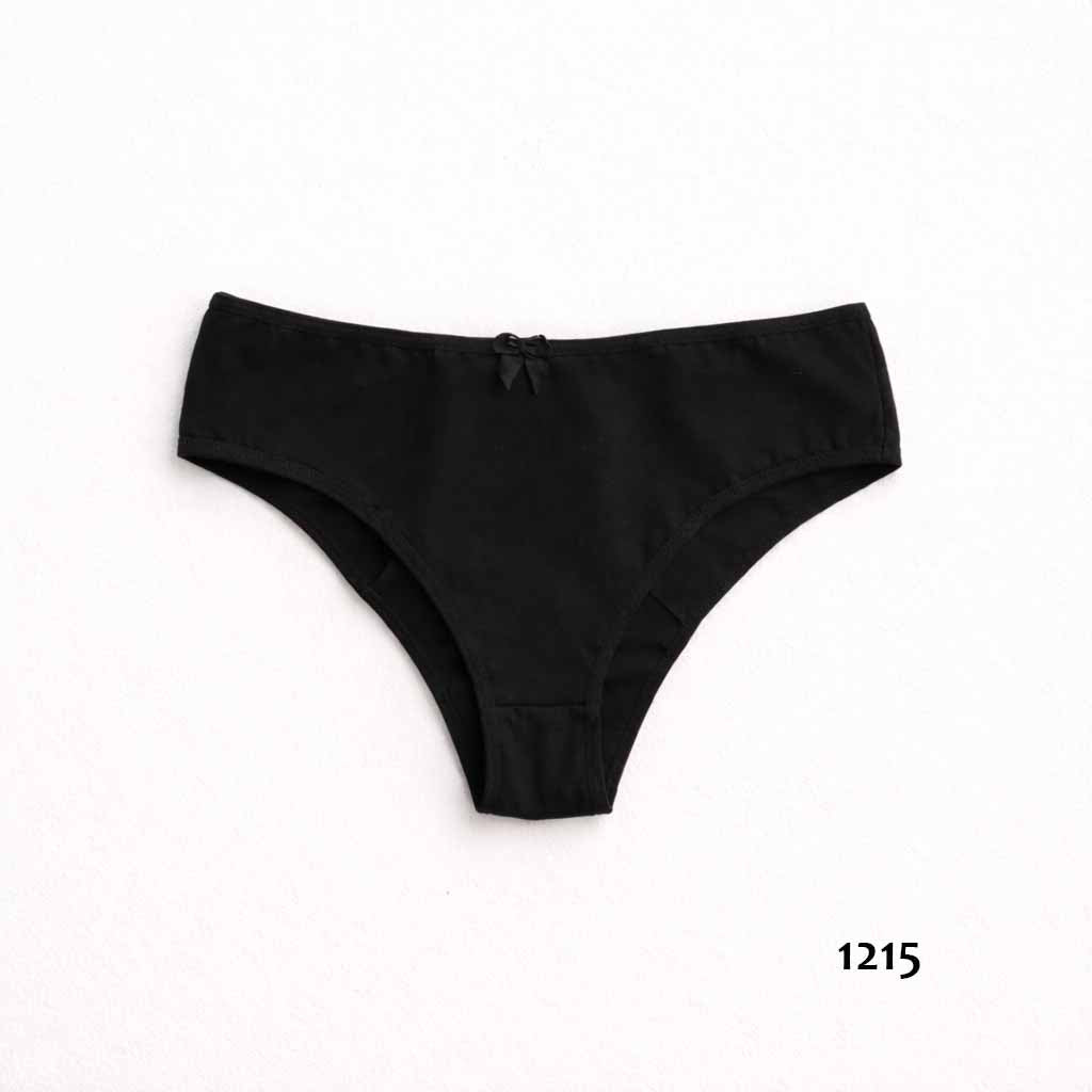 1215 - Bombacha de algodón y lycra - Color Negro - Talle P