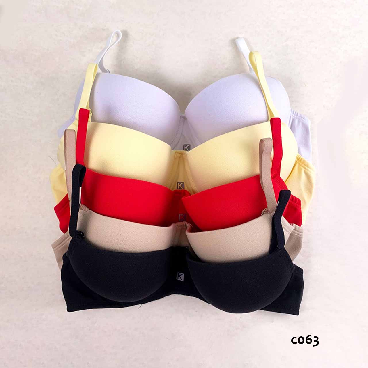 BP - C063 - Corpiño de lycra de algodón con taza preformada y arco