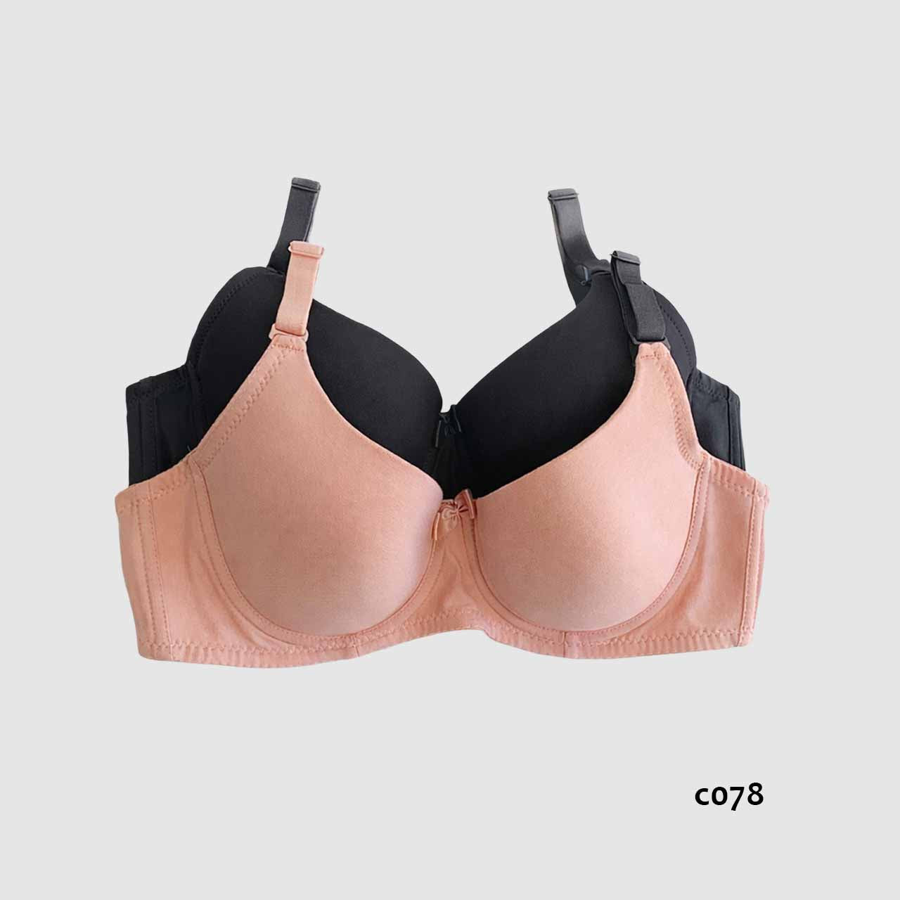 BP - C078 - Corpiño reforzado de lycra de algodón con taza preformada, arco y breteles desmontables regulables