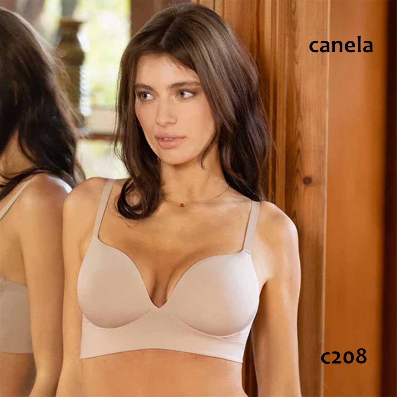 BP - C208 - Corpiño de microfibra con taza soft, sin arco y contorno reforzado