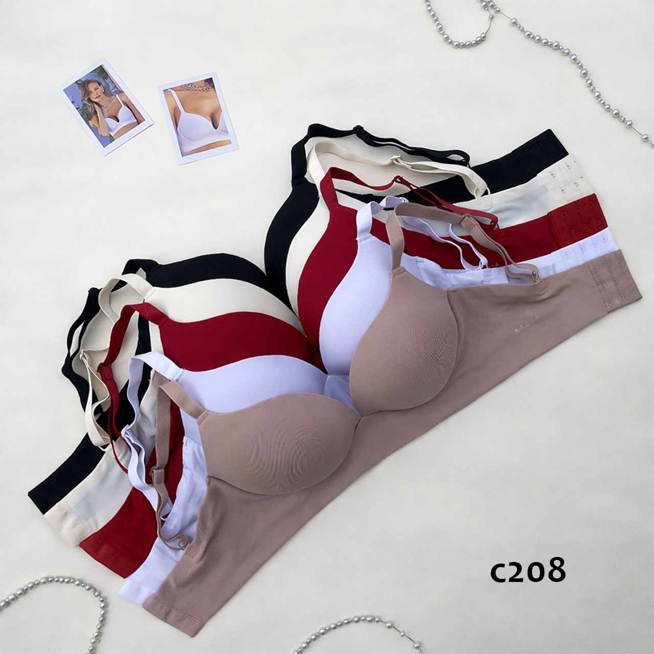 BP - C208 - Corpiño de microfibra con taza soft, sin arco y contorno reforzado