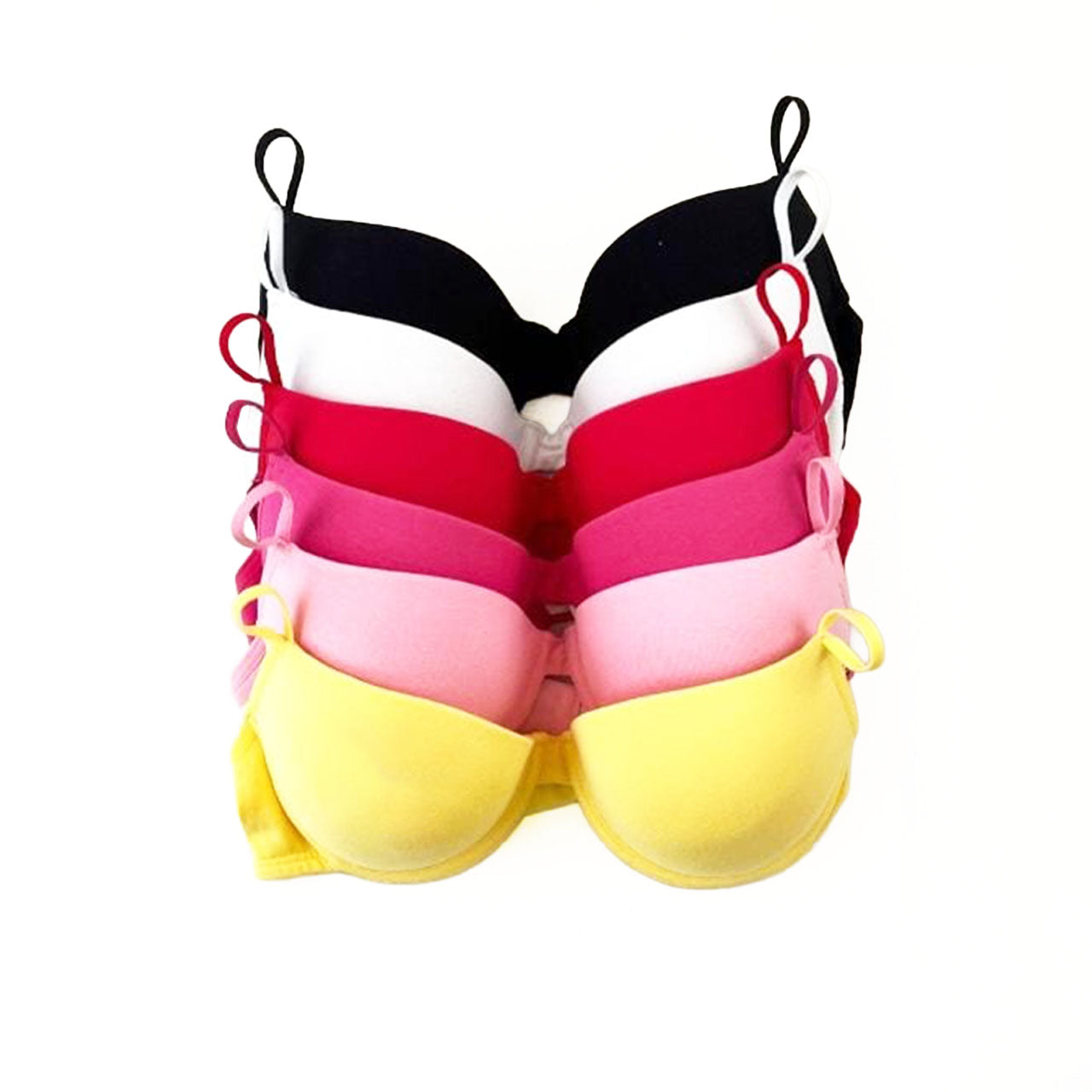 Corpiño de lycra de algodón. Con taza push-up y arco. Varios Colores