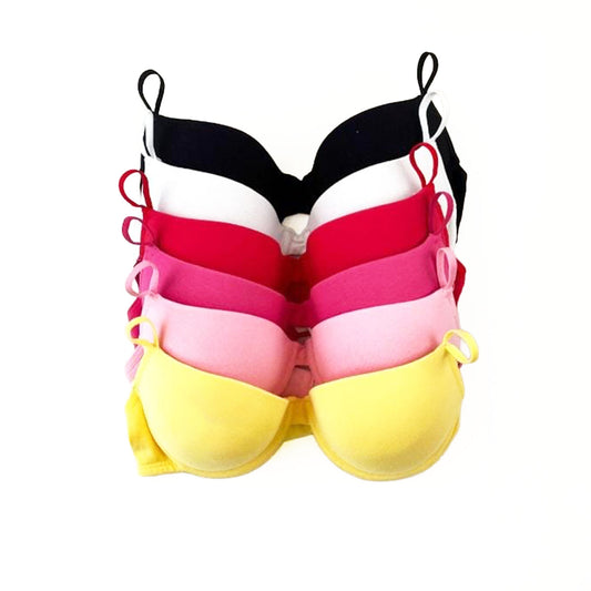 Corpiño de lycra de algodón. Con taza push-up y arco. Varios Colores