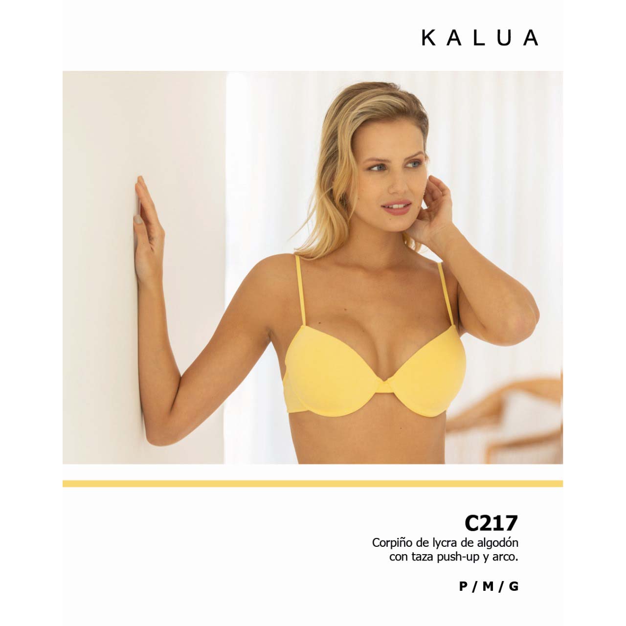 BP - C217 - Corpiño de lycra de algodón con taza push-up y arco