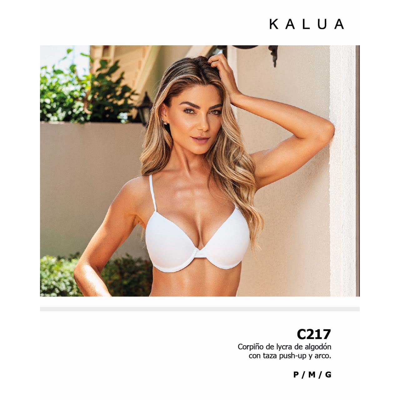 BP - C217 - Corpiño de lycra de algodón con taza push-up y arco
