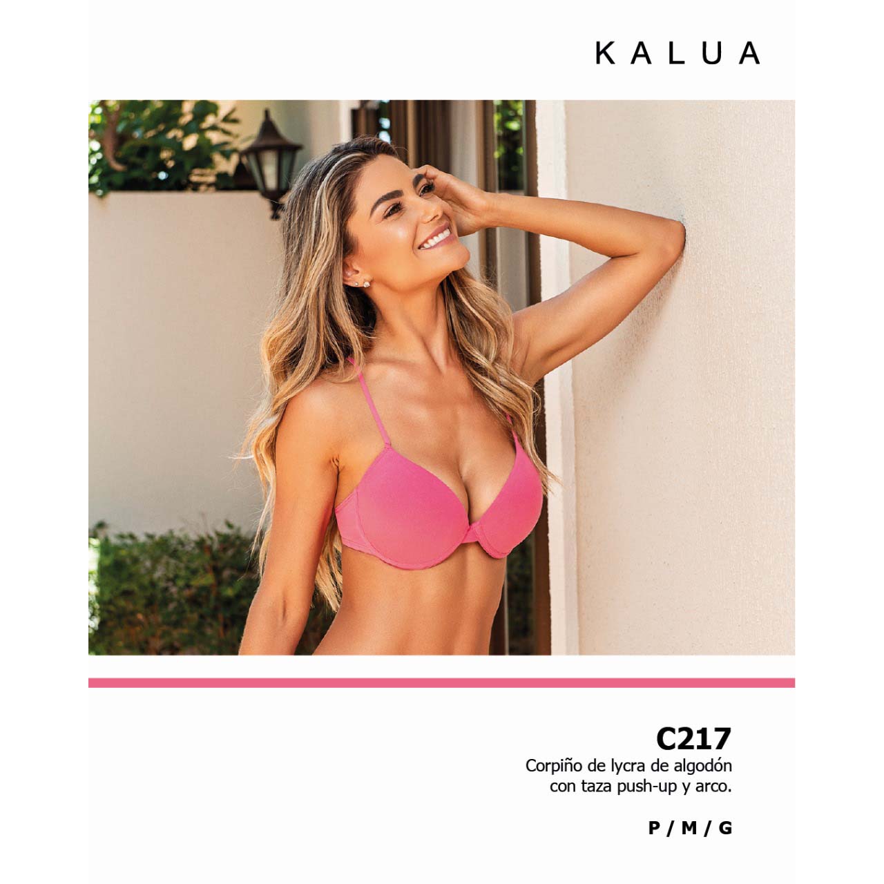 BP - C217 - Corpiño de lycra de algodón con taza push-up y arco