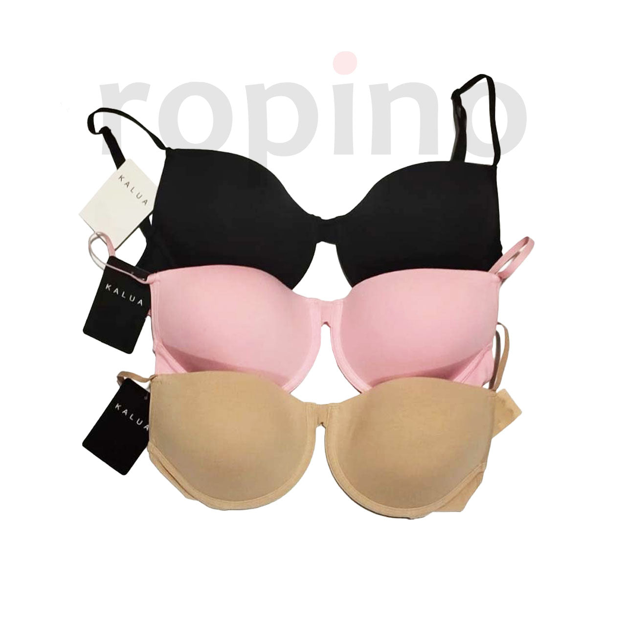 Corpiño de lycra de algodón. Con taza push-up y arco. Varios Colores