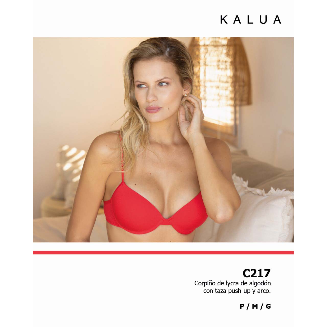 BP - C217 - Corpiño de lycra de algodón con taza push-up y arco