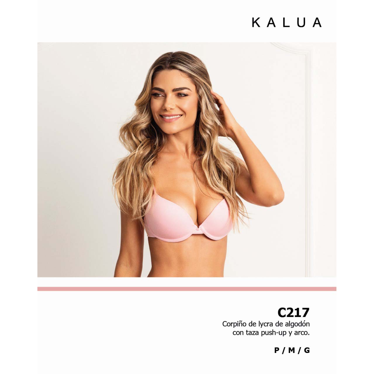 BP - C217 - Corpiño de lycra de algodón con taza push-up y arco