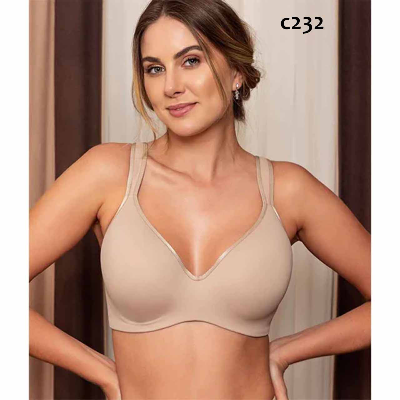 BP - C232 - Corpiño de microfibra con taza preformada, arco y breteles reforzados