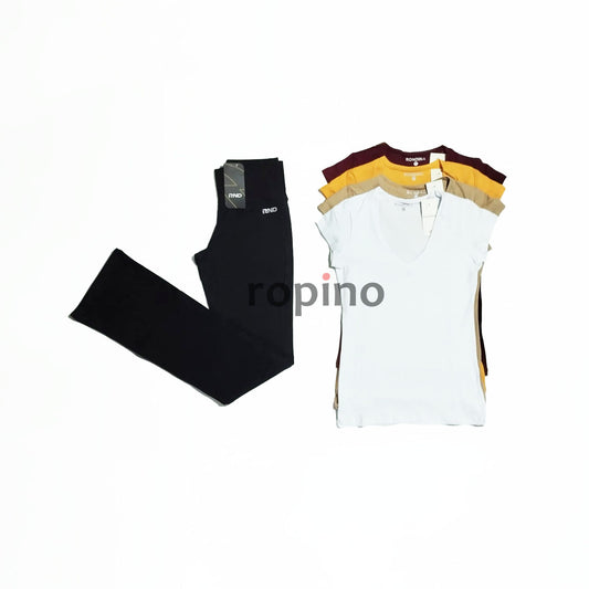 Remera Básica de Algodón & Calza de Algodón y Lycra