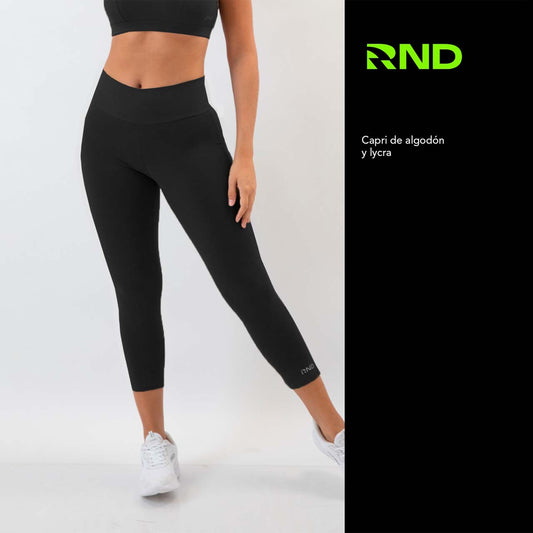 Capri de algodón y lycra - Negro