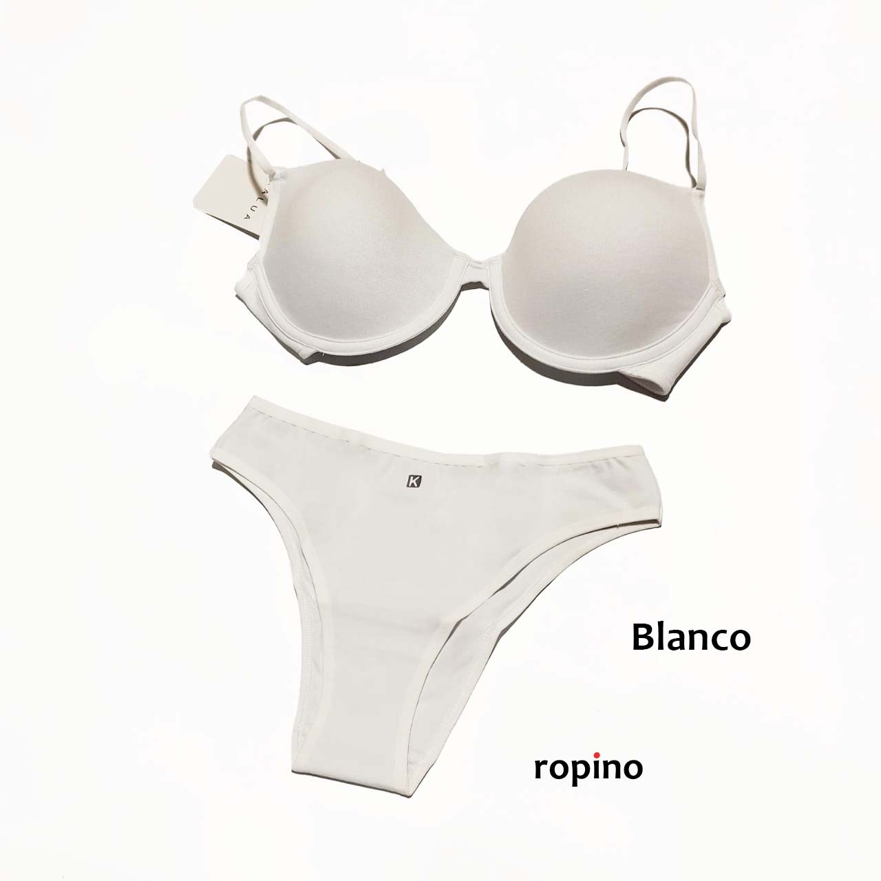 *Combo* Corpiño con taza push-up y arco & Bombacha. Lycra de algodón - Varios Colores