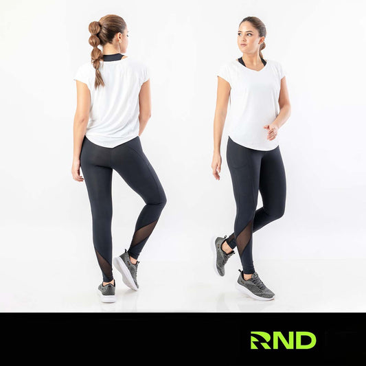 Legging de supplex combinado con tull y bolsillos - Talle G