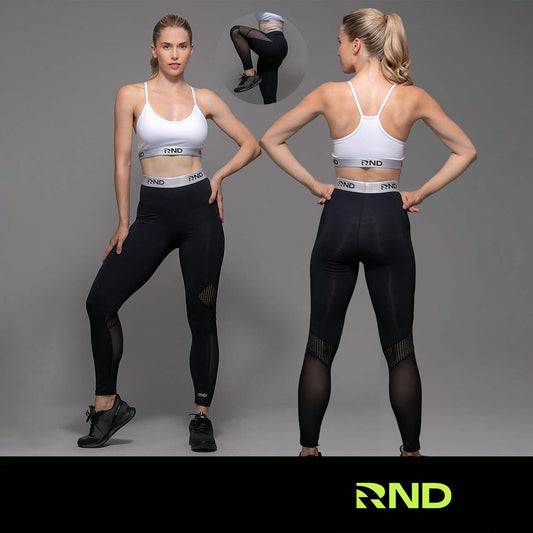Legging de supplex con elástico combinado con red y transparencia - Talle G