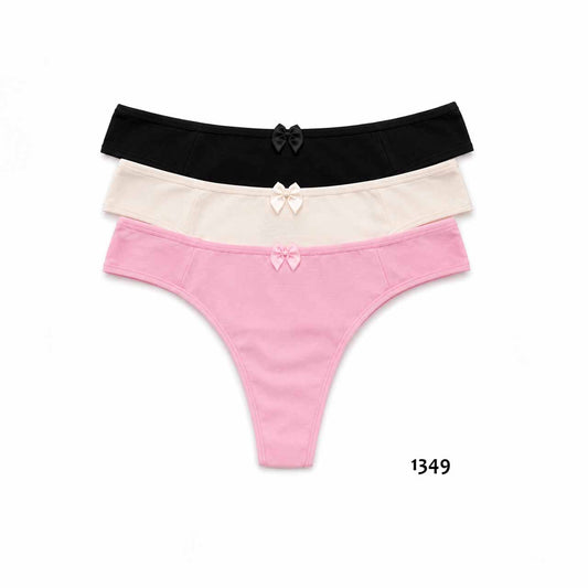 1349 - *Pack* Less de algodón y lycra - 3 unidades (Negro/Hueso/Rosa) Talles M XG