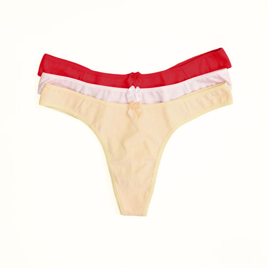 *Pack* Less de algodón y lycra - 3 unidades -Rojo/Blanco/Amarillo - Talle P