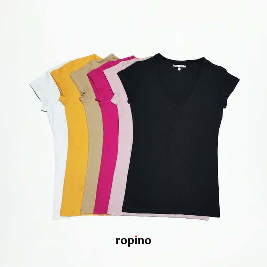 Remera básica de algodón Cuello V - Varios Colores