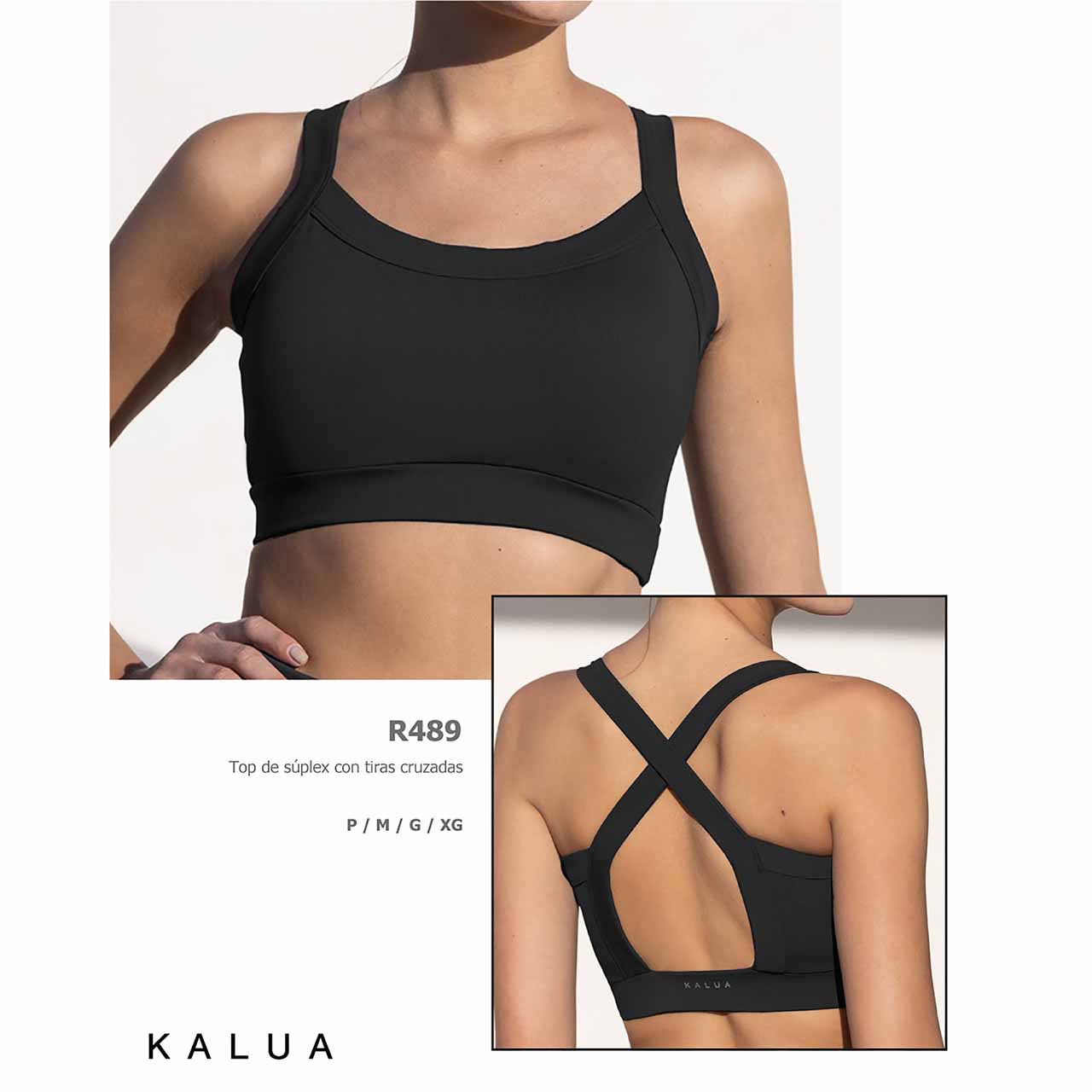 BP - R489 - Top de supplex con tiras cruzadas
