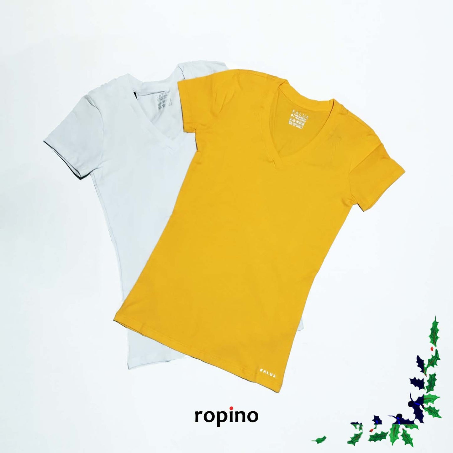 Remera básica de algodón. Cuello V - Pack x2