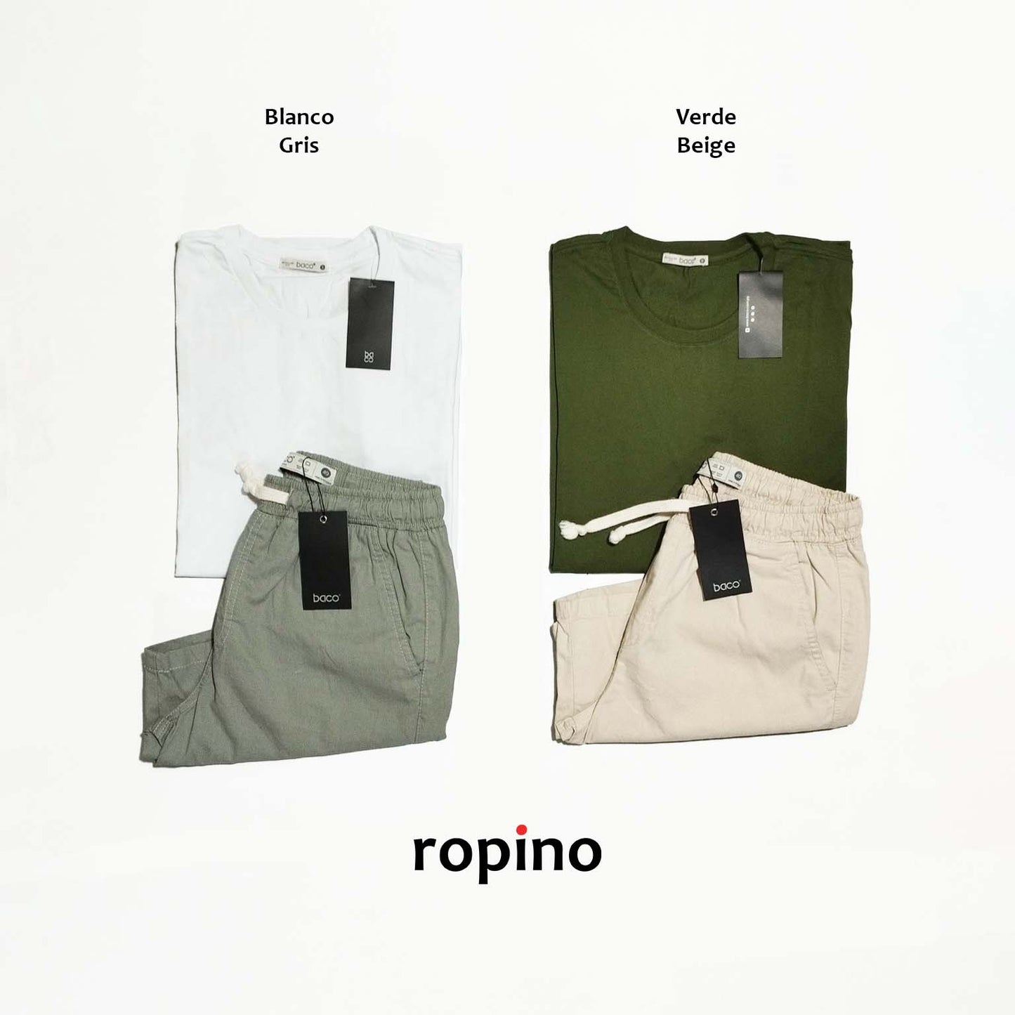 Remera básica de algodón & Bermuda Jogger Baco - Varios Colores