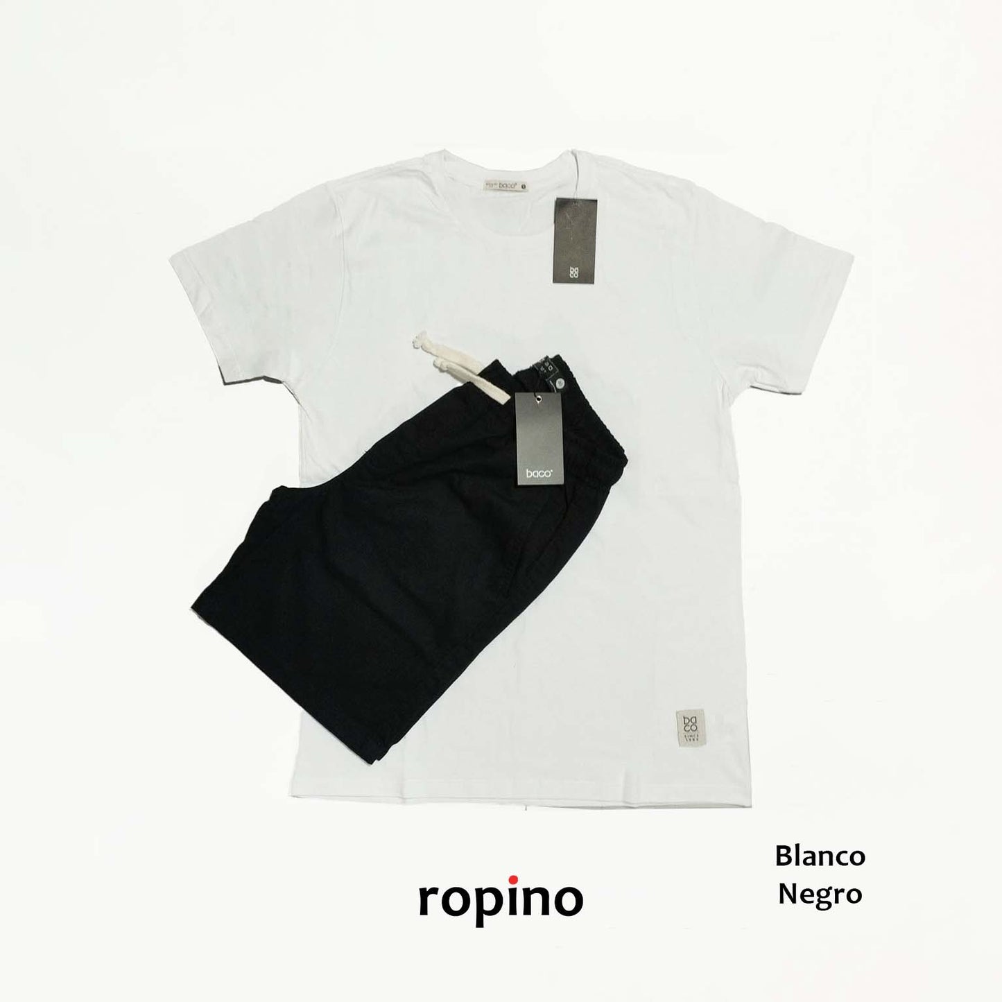 Remera básica de algodón & Bermuda Jogger Baco - Varios Colores