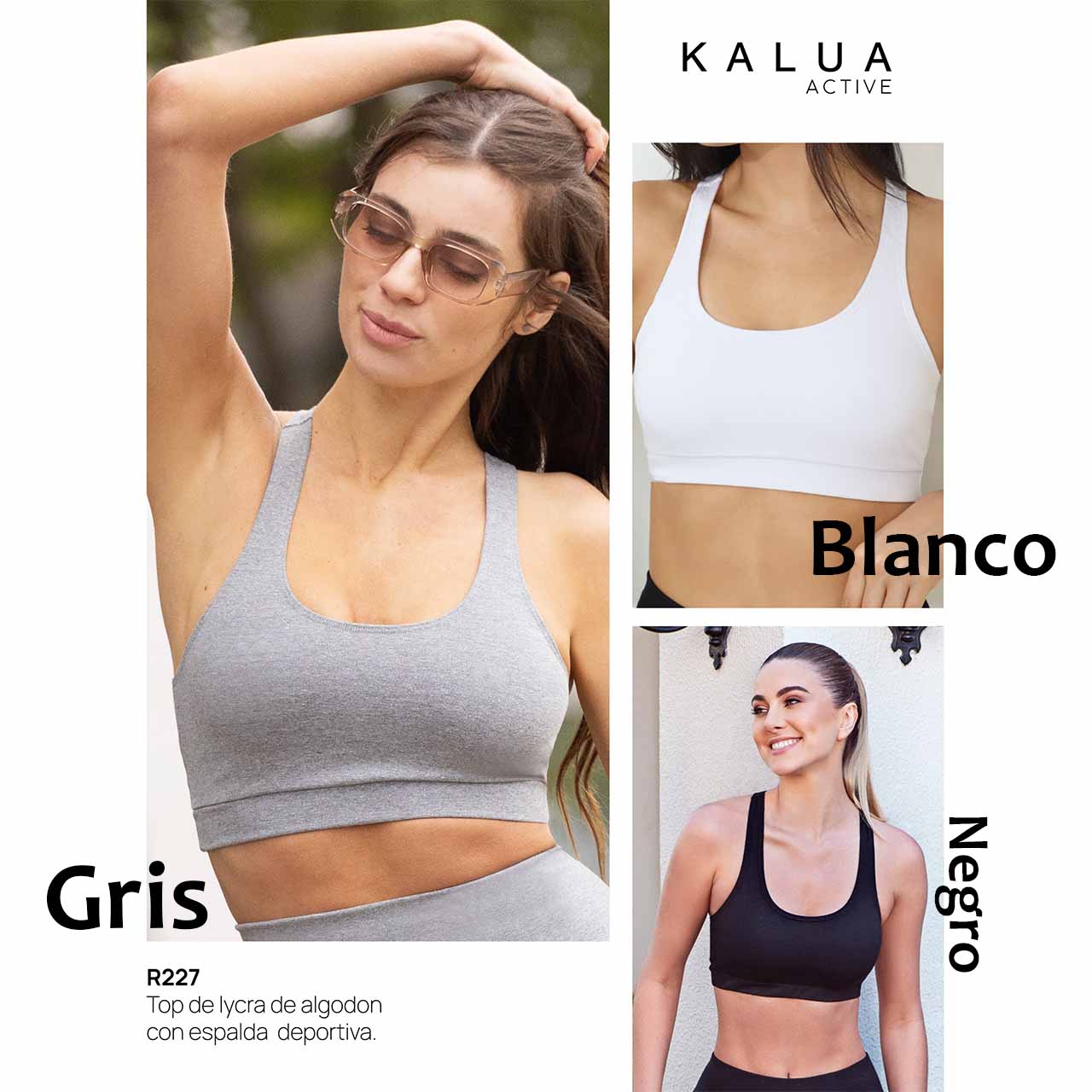 BP - R227 - Top de algodón y lycra con espalda deportiva