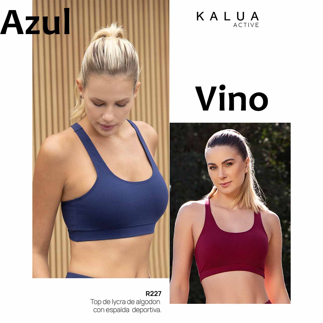 BP - R227 - Top de algodón y lycra con espalda deportiva