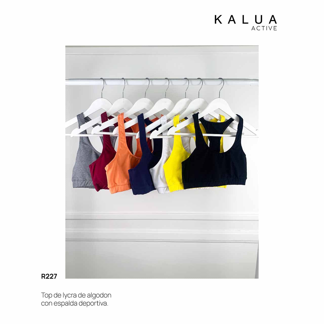 BP - R227 - Top de algodón y lycra con espalda deportiva