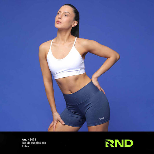 Top de Supplex con Tiritas - Blanco - Talle P