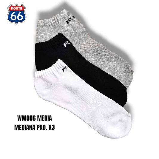 BP - WM006 - Medias medianas unisex. Paquete x3